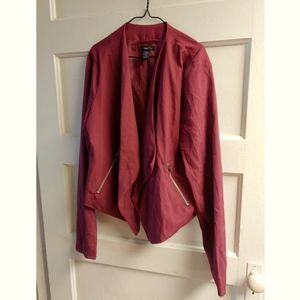 Open slouchy burgundy blazer